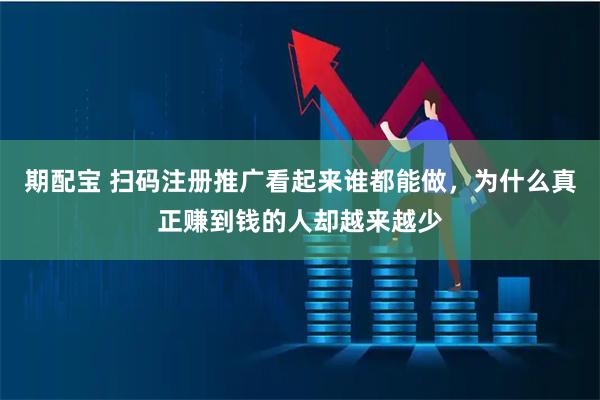 期配宝 扫码注册推广看起来谁都能做，为什么真正赚到钱的人却越来越少